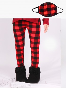 Kids Color Plaid Stretchy Legging & Reversible Fabric Face Mask Matching Set (LG1040 & PM101373) Kids Color Plaid Stretchy Legging & Reversible Fabric Face Mask Matching Set (LG1040 & PM101373)